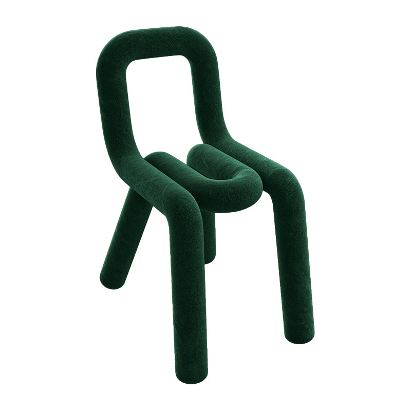 Contemporary Side Chair Velvet Open Back Dining Chair for Indoor