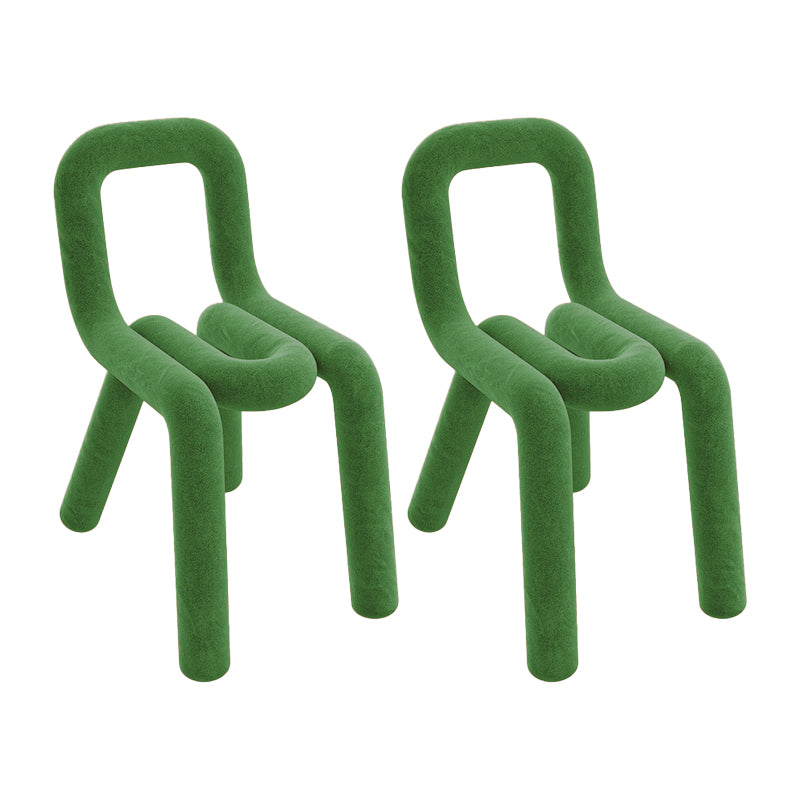 Contemporary Side Chair Velvet Open Back Dining Chair for Indoor