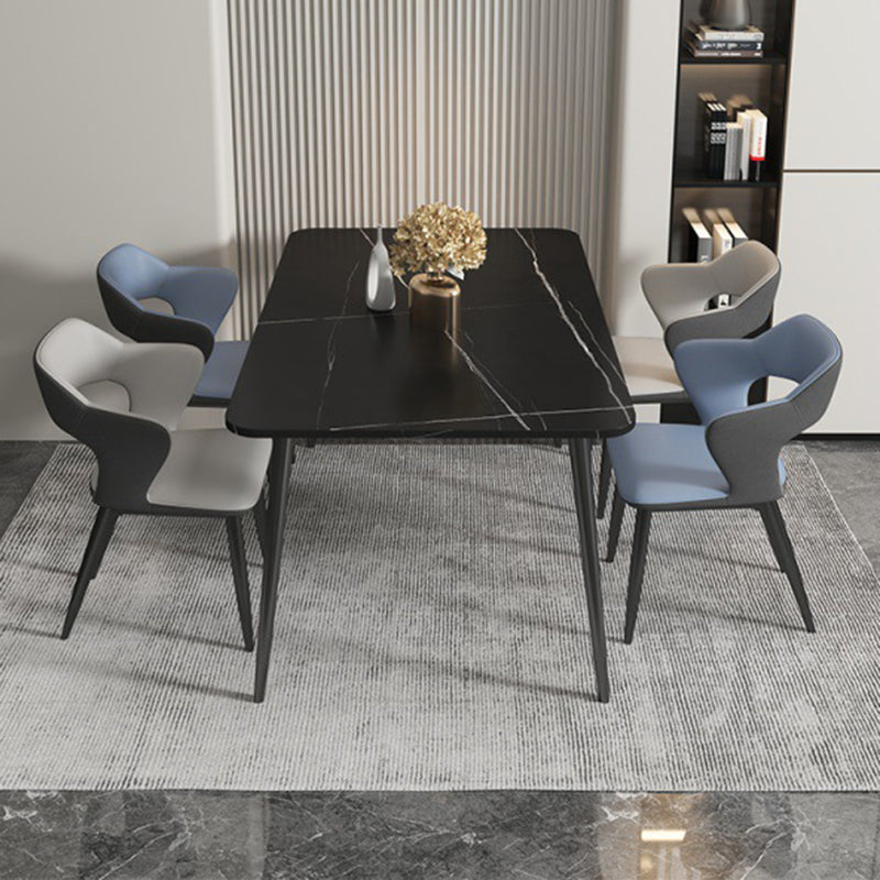 Metal Indoor Upholstered Chair with Arms Metallic Finish Open Back Side Chair