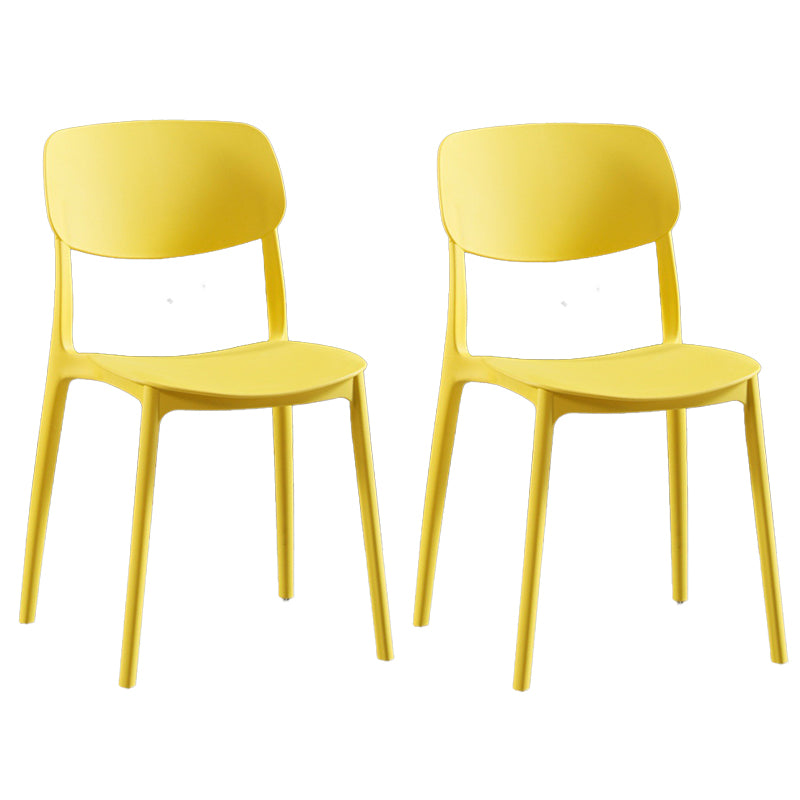 Plastic Contemporary Armless Chair Open Back Kitchen Room Chair