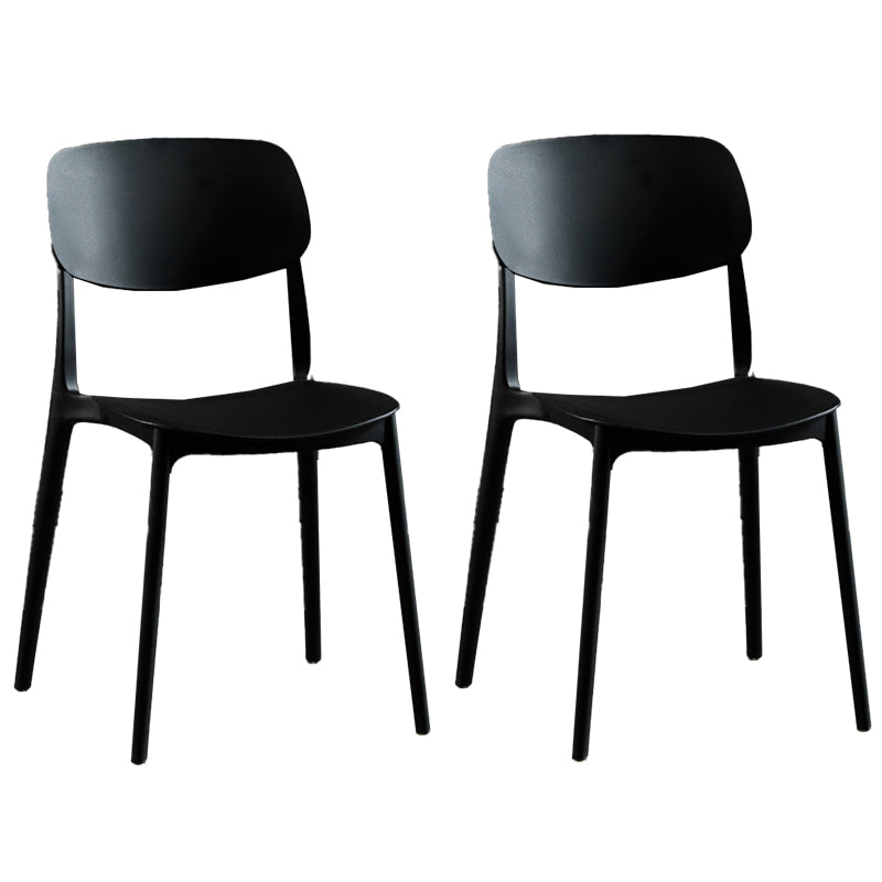 Plastic Contemporary Armless Chair Open Back Kitchen Room Chair
