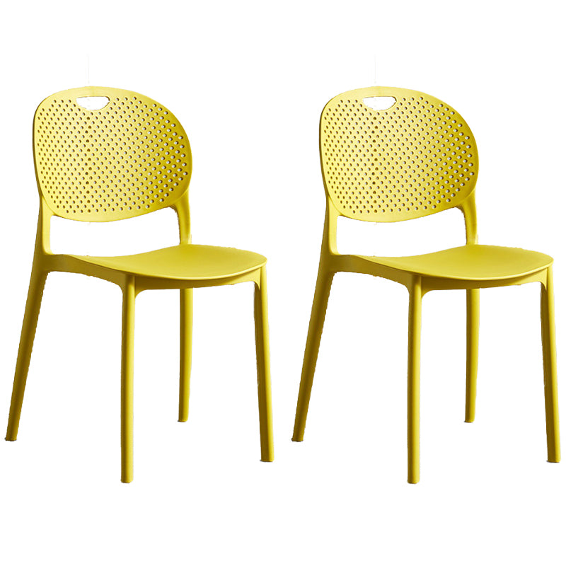 Plastic Contemporary Armless Chair Open Back Kitchen Room Chair