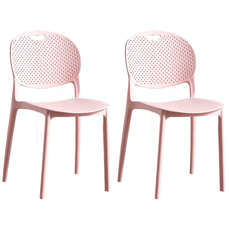 Plastic Contemporary Armless Chair Open Back Kitchen Room Chair
