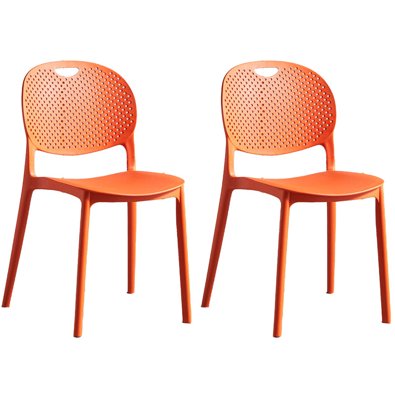 Plastic Contemporary Armless Chair Open Back Kitchen Room Chair