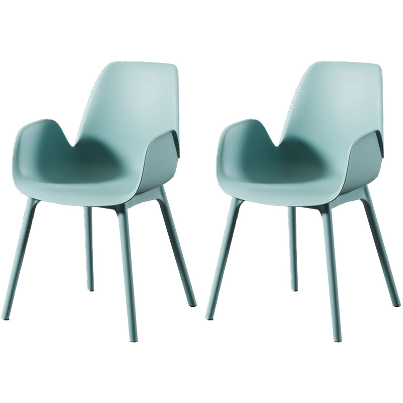 Plastic Contemporary Arm Chair Solid Back Kitchen Room Chair