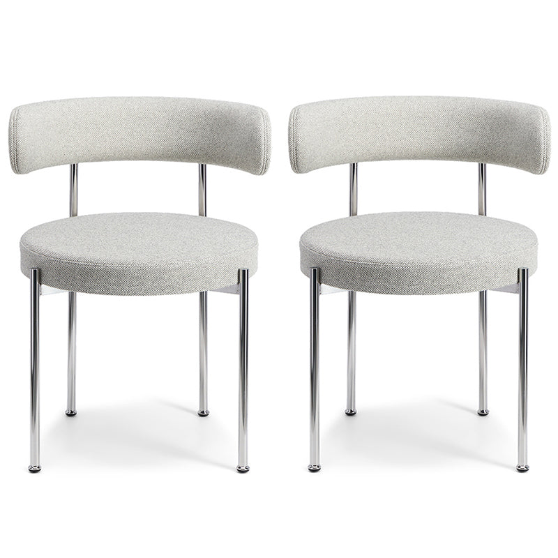 Contemporary Open Back Chair Upholstered Dining Side Chair for Home