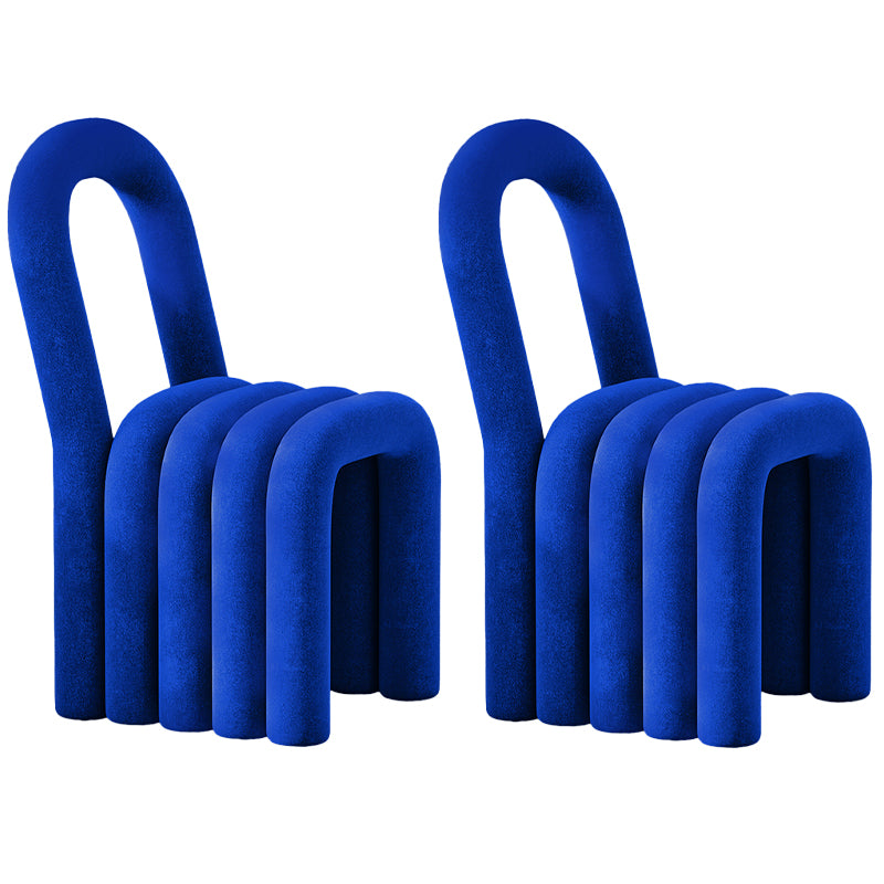 Contemporary Open Back Chair Velvet Dining Side Chair for Indoor