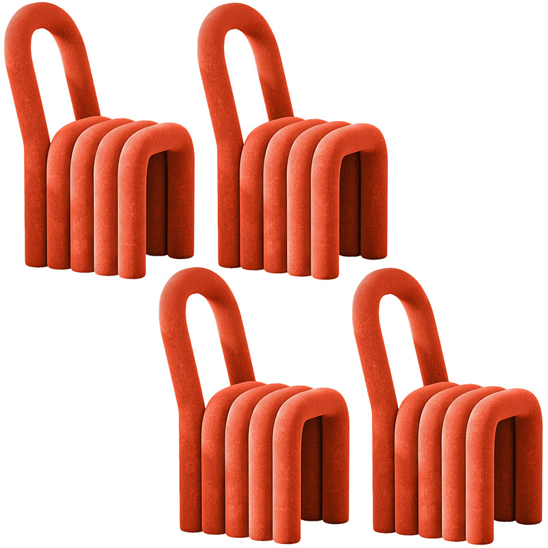 Contemporary Open Back Chair Velvet Dining Side Chair for Indoor