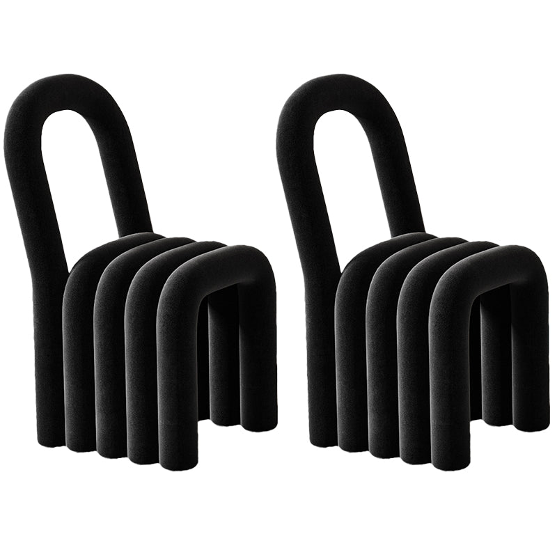 Contemporary Open Back Chair Velvet Dining Side Chair for Indoor