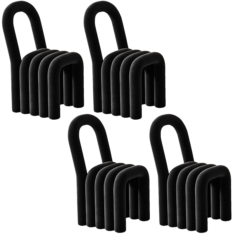 Contemporary Open Back Chair Velvet Dining Side Chair for Indoor