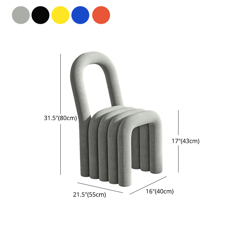 Contemporary Open Back Chair Velvet Dining Side Chair for Indoor