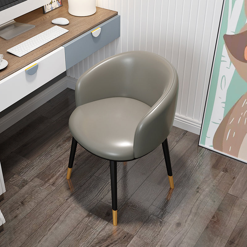 Modern Armless Task Chair Faux Leather Low Back Home Office Chair