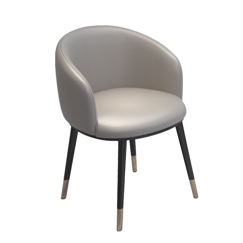 Modern Armless Task Chair Faux Leather Low Back Home Office Chair