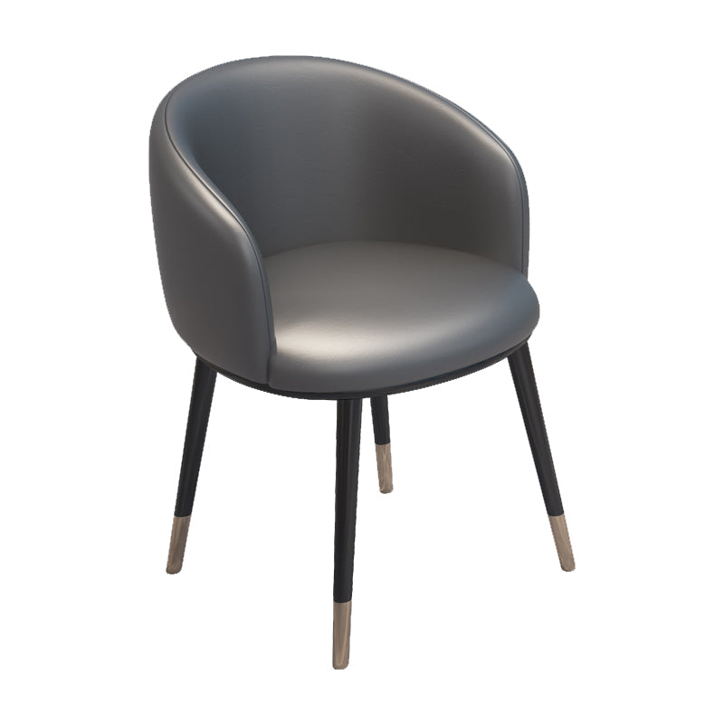 Modern Armless Task Chair Faux Leather Low Back Home Office Chair