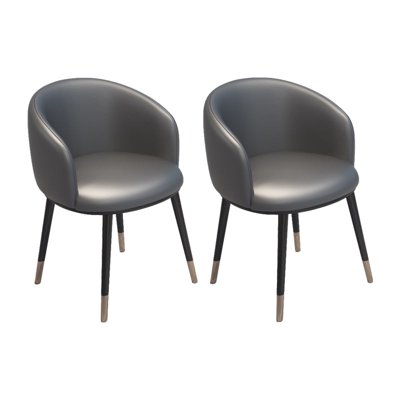 Modern Armless Task Chair Faux Leather Low Back Home Office Chair