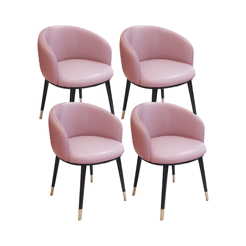 Modern Armless Task Chair Faux Leather Low Back Home Office Chair