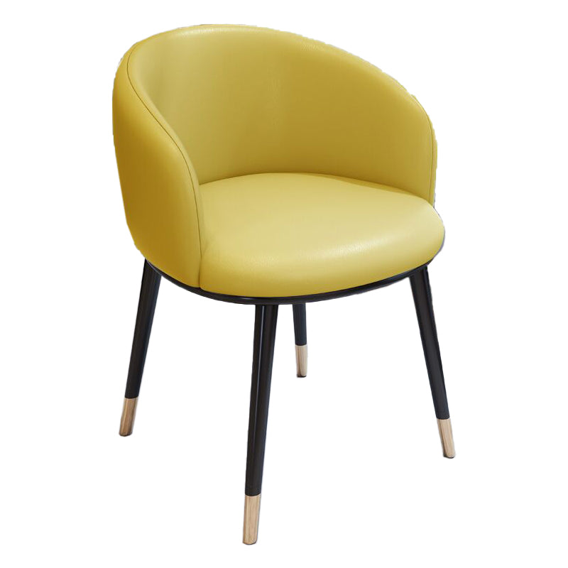 Modern Armless Task Chair Faux Leather Low Back Home Office Chair