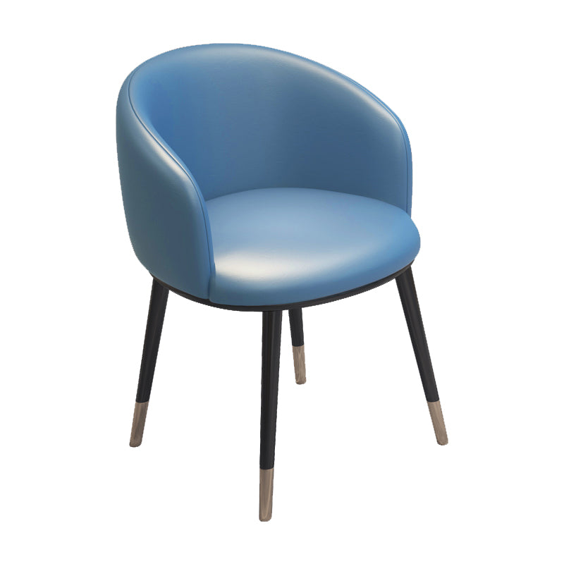 Modern Armless Task Chair Faux Leather Low Back Home Office Chair