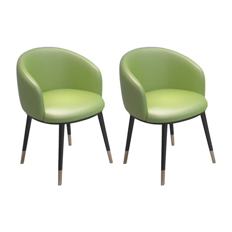 Modern Armless Task Chair Faux Leather Low Back Home Office Chair