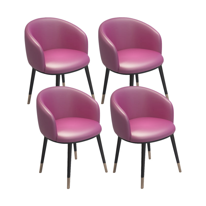 Modern Armless Task Chair Faux Leather Low Back Home Office Chair