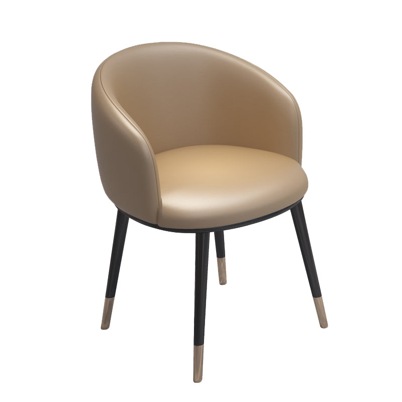 Modern Armless Task Chair Faux Leather Low Back Home Office Chair