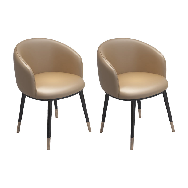 Modern Armless Task Chair Faux Leather Low Back Home Office Chair