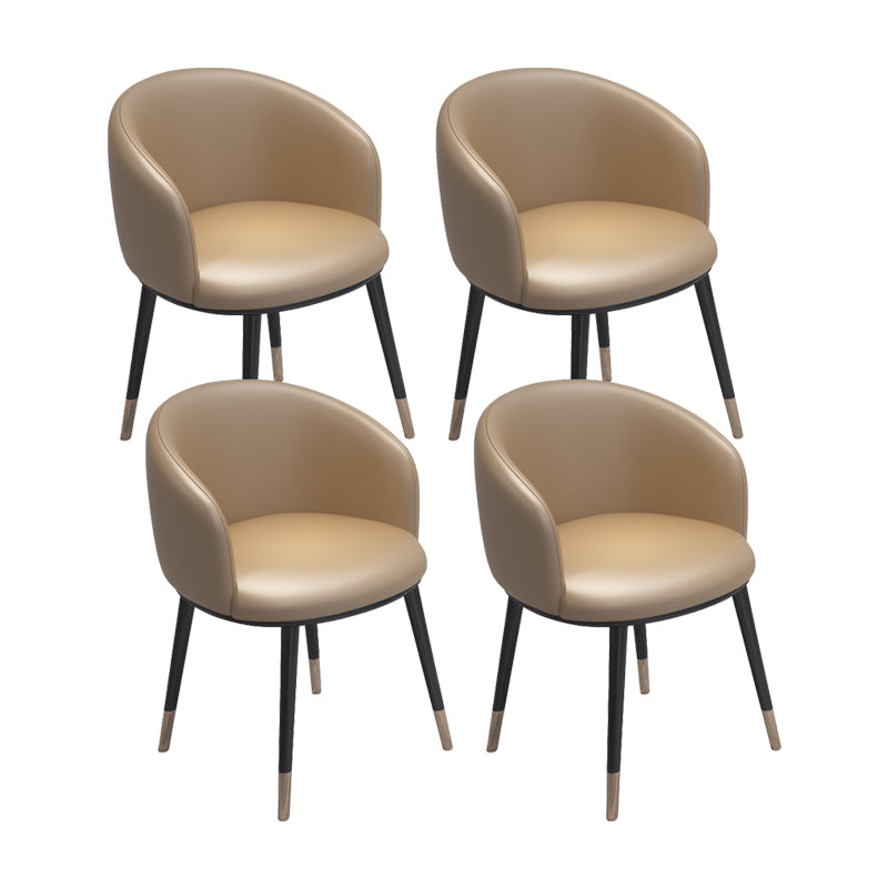 Modern Armless Task Chair Faux Leather Low Back Home Office Chair