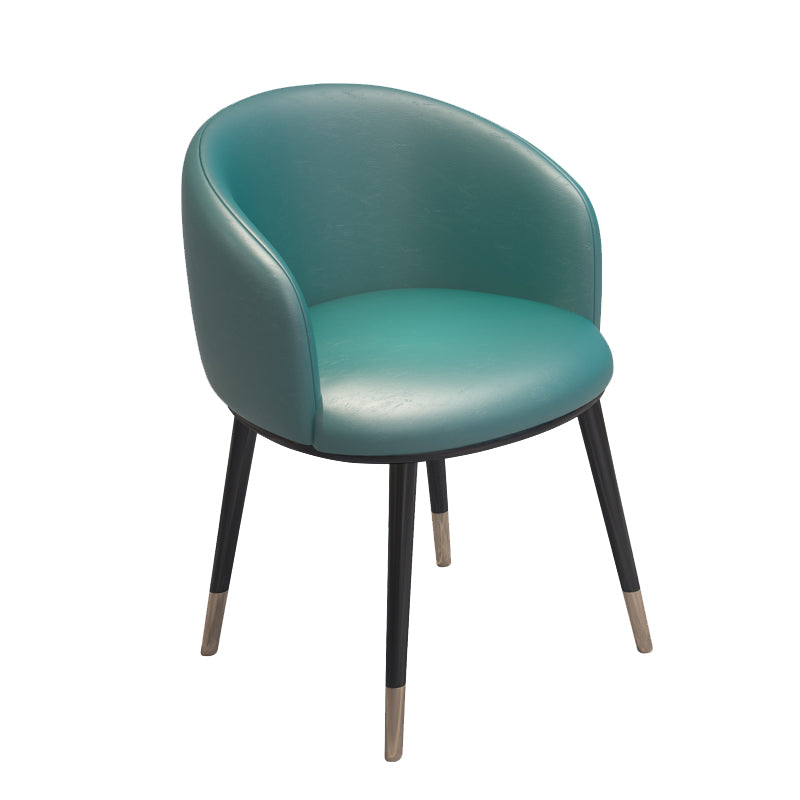 Modern Armless Task Chair Faux Leather Low Back Home Office Chair