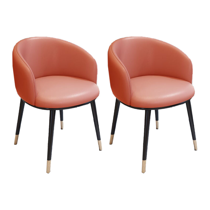 Modern Armless Task Chair Faux Leather Low Back Home Office Chair