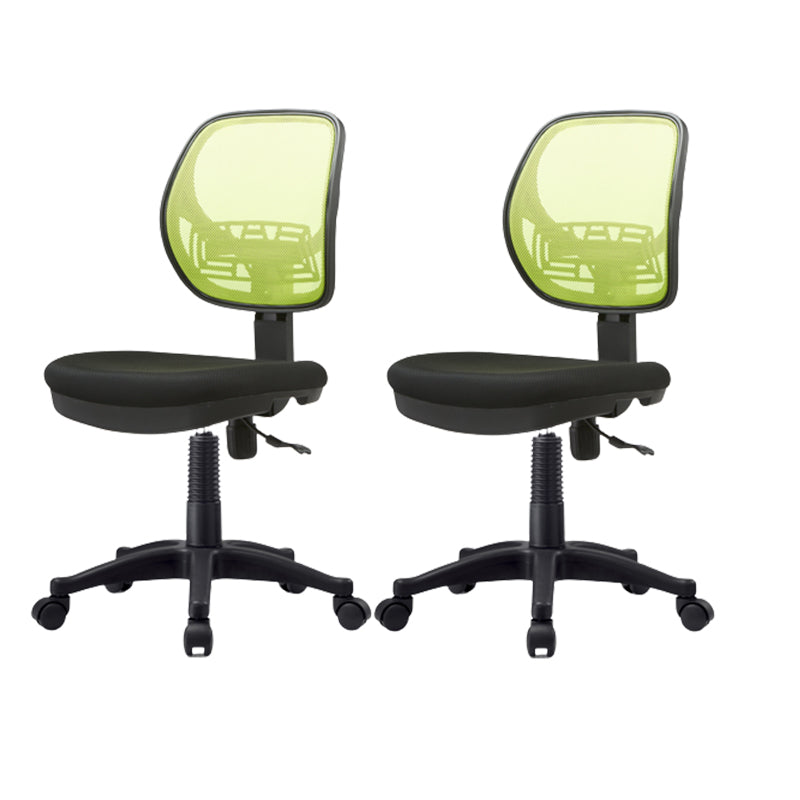 Adjustable Seat Height Office Chair Armless Chair with Caster Wheels