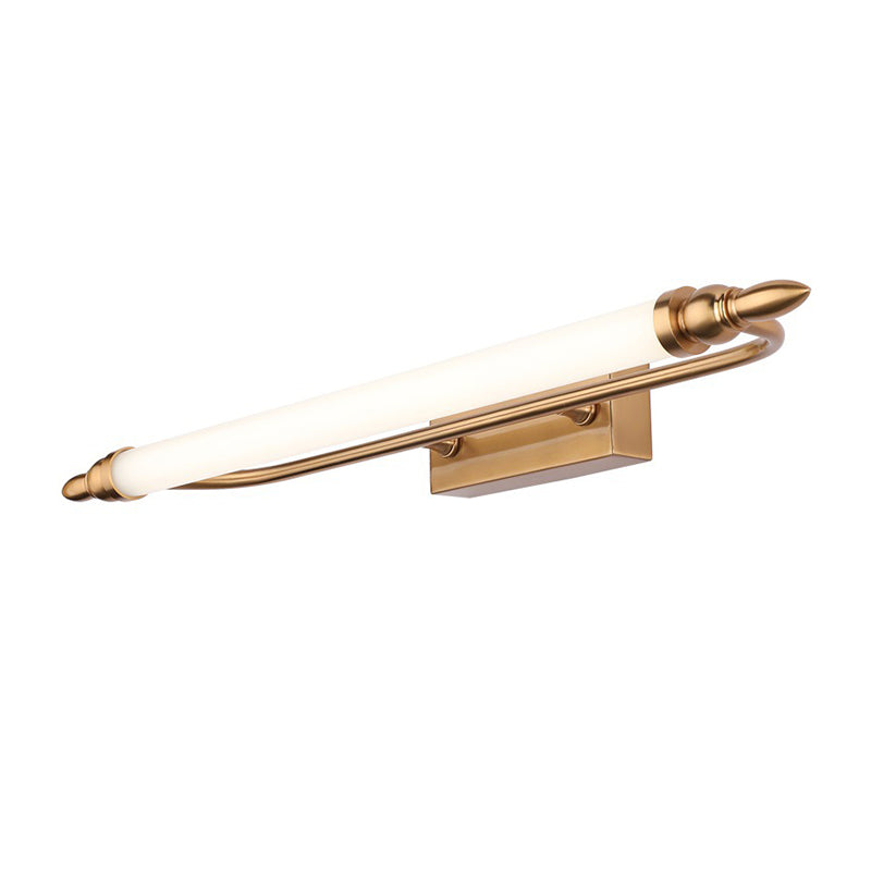 Tube Metal Vanity Wall Lamp Modernist Led Gold Wall Mounted Vanity Light in Natural Light, 21.5"/25.5"/29.5" Wide