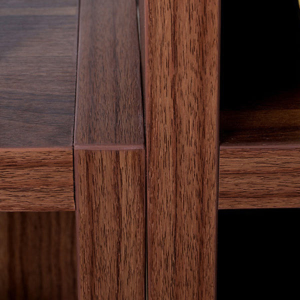 9.65"W Bookcase Contemporary Style Closed Back Brown Bookshelf for Home Office