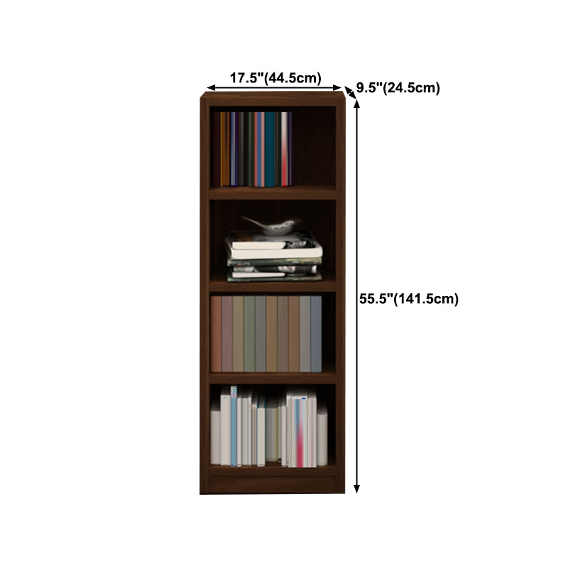 9.65"W Bookcase Contemporary Style Closed Back Brown Bookshelf for Home Office