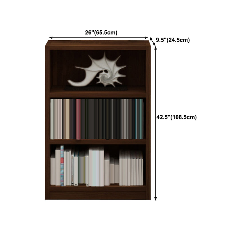 9.65"W Bookcase Contemporary Style Closed Back Brown Bookshelf for Home Office