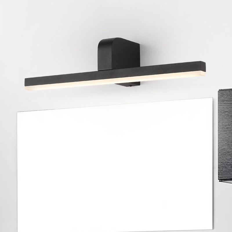 Lampada di vanità lineare Modern Metal LED White/Black Wall Monte Vanity Light in Light Natural, 16 "/19.5" /23.5 "largo