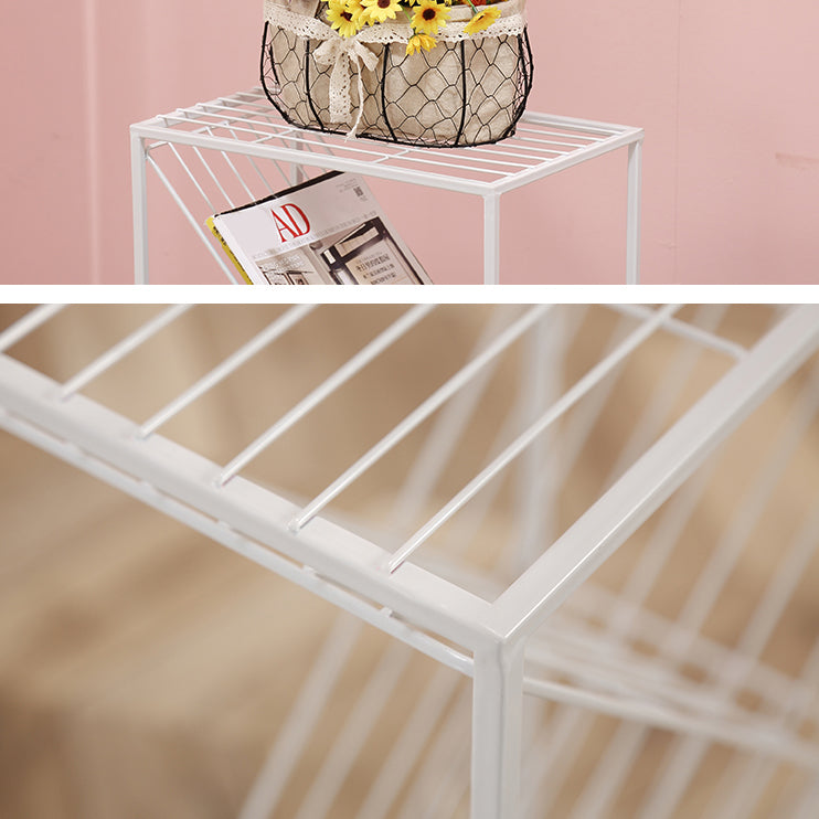 Modern Style Metal Bookcase White Open Bookshelf for Living Room