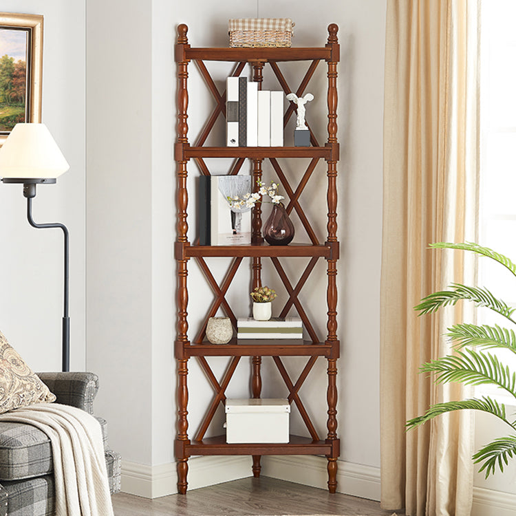 Rectangle Open Bookcase Modern Solid Wood Storage Bookshelf for Home