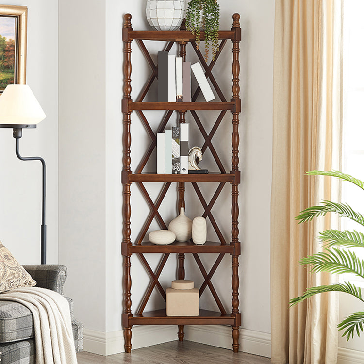 Rectangle Open Bookcase Modern Solid Wood Storage Bookshelf for Home