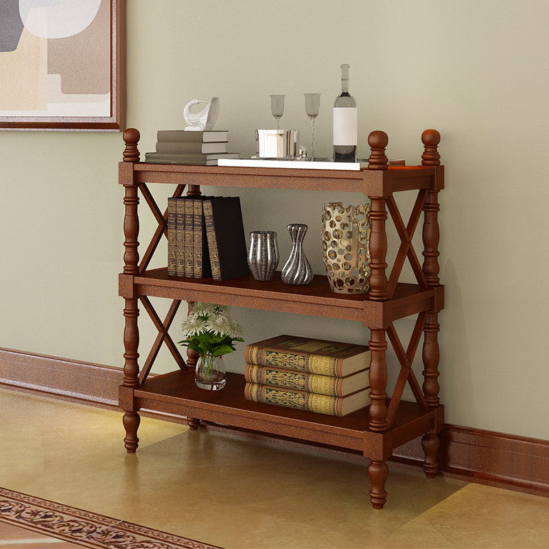 Rectangle Open Bookcase Modern Solid Wood Storage Bookshelf for Home