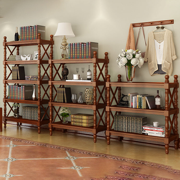 Rectangle Open Bookcase Modern Solid Wood Storage Bookshelf for Home