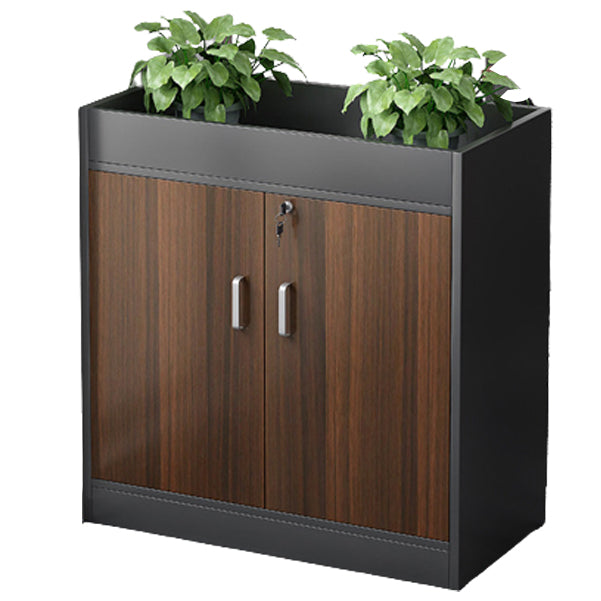 Wooden Bookcase with Doors Contemporary Bookshelf for Home Office