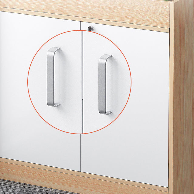 Wooden Bookcase with Doors Contemporary Bookshelf for Home Office