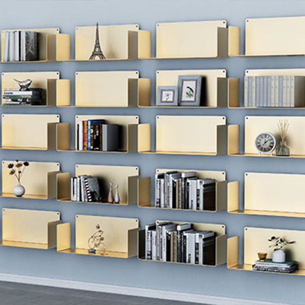 Closed Back Bookcase Metal Horizontal Bookshelf for Study Room