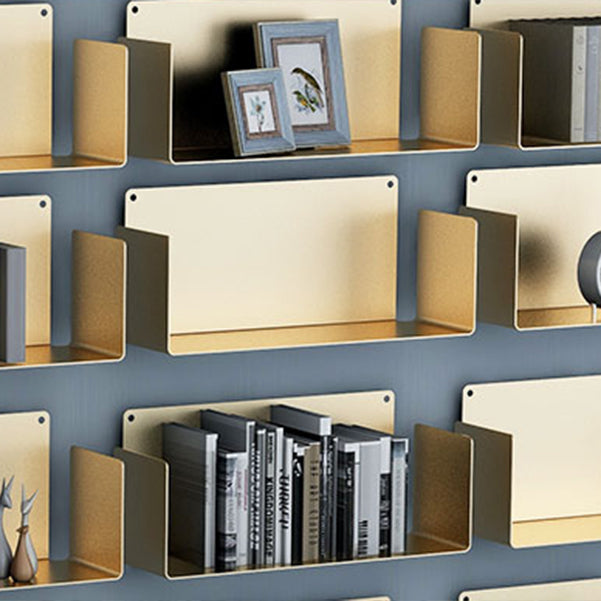 Closed Back Bookcase Metal Horizontal Bookshelf for Study Room