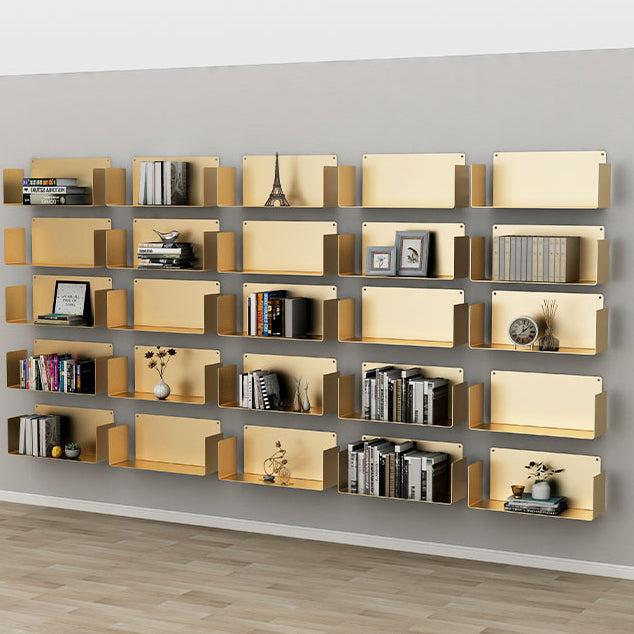 Closed Back Bookcase Metal Horizontal Bookshelf for Study Room