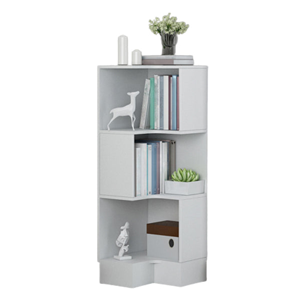 Corner Shelf Bookcase Vertical Closed Back Bookshelf for Office
