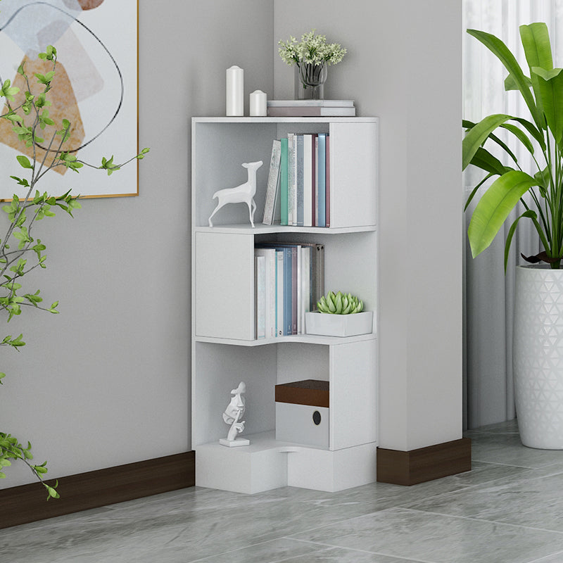 Corner Shelf Bookcase Vertical Closed Back Bookshelf for Office
