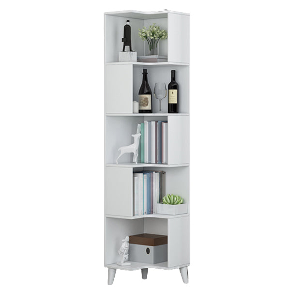 Corner Shelf Bookcase Vertical Closed Back Bookshelf for Office
