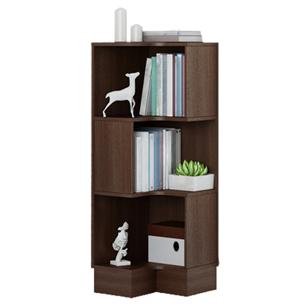 Corner Shelf Bookcase Vertical Closed Back Bookshelf for Office