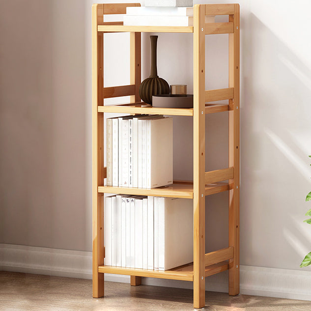 Etagere Bookcase Bamboo Open Back Shelf Bookcase for Study Room